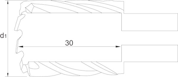 Afbeeldingen van Phantom HSS-EX Kernboor genitreerd, snijdiepte 30 mm, in blisterverpakking 62.122B