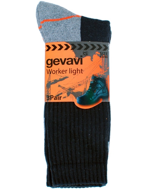 Afbeeldingen van Worker Light sok 3 paar/bundel zwart