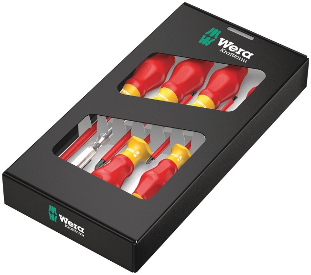 Afbeeldingen van Wera Schroevendraaierset VDE combi 1160i/1165i/7 Kraftform Comfort VDE