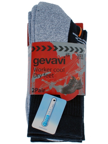 Afbeeldingen van Coolmax sok 2 paar/bundel zwart