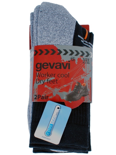 Afbeeldingen van Coolmax sok 2 paar/bundel zwart