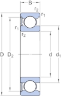Afbeeldingen van SKF Groefkogellager eenrijig 62..-RS1/..