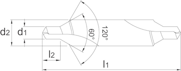 Afbeeldingen van Phantom HSS Centerboor DIN 333-B met dubbele hoek, 60°, 120° 15.380