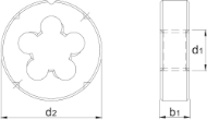 Afbeeldingen van Phantom HSS Ronde Snijplaat DIN EN 24231 schilaansnijding, BSP (Gasdraad), in blisterverpakking 27.520B