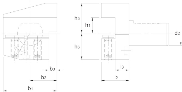 Afbeeldingen van Phantom VDI-houder DIN 69880, uitvoering B3, radiaal, rechts 84.912