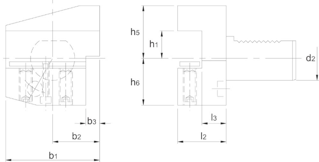 Afbeeldingen van Phantom VDI-houder DIN 69880, uitvoering B3, radiaal, rechts 84.912