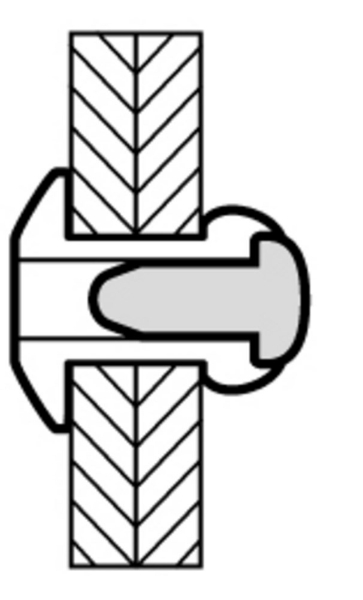 Afbeeldingen van Masterfix Blindklinknagel PLIA aluminium/staal PLIA/multigrip/bolkop zwart MFX 1181