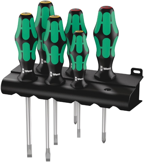 Afbeeldingen van Wera Schroevendraaierset combi 334/6 Kraftform Plus Lasertip