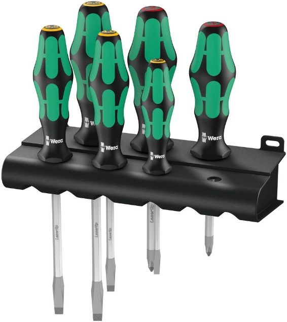 Afbeeldingen van Wera Schroevendraaierset combi 334 SK/6 Kraftform Plus Lasertip