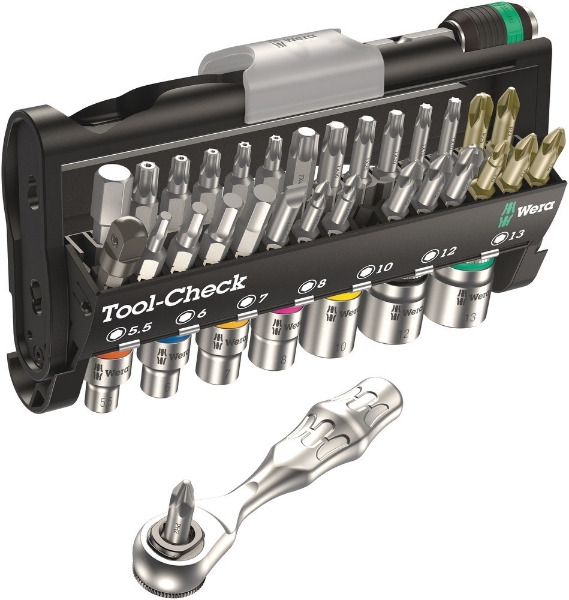 Afbeeldingen van Wera Dopsleutelset 1/4" inclusief bits Tool-Check 1 SB