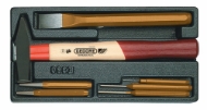 Afbeeldingen van GEDORE Hamer / Beitelset in 1/3 gereedschapsmodule 1500 ES-350