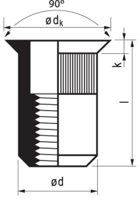 Afbeeldingen van Blindklinkmoer MASTERGRIP staal (verzinkt) open type/verzonken kop