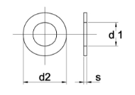 Afbeeldingen van Sluitring DIN 125A, rvs A2