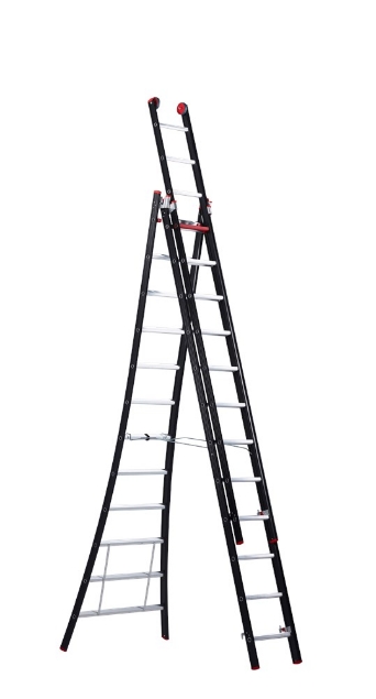 Afbeeldingen van Altrex Aluminium kokerladder (gecoat) - 3-delig reform Nevada