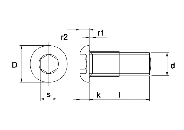 Afbeeldingen van Laagbolkopschroef binnenzeskant ISO 7380, gezwart