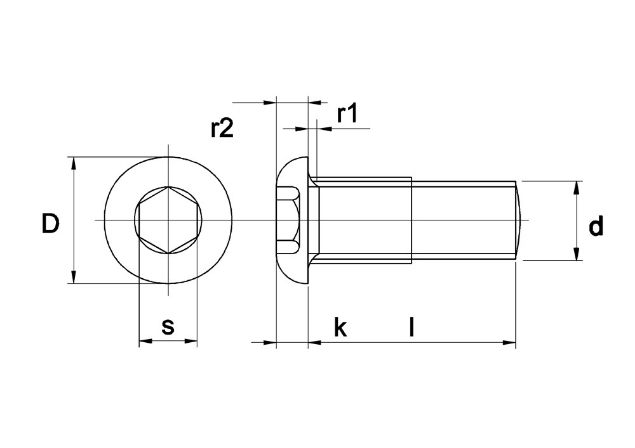 Afbeeldingen van Laagbolkopschroef binnenzeskant ISO 7380, gezwart