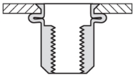 Afbeeldingen van Blindklinkmoer MASTERGRIP staal (verzinkt) Hexatop open type/klein verzonken kop