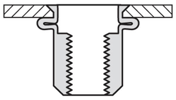 Afbeeldingen van Blindklinkmoer MASTERGRIP staal (verzinkt) Hexatop open type/klein verzonken kop