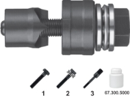 Afbeeldingen van Phantom Gatenpons met 3-voudig splijtstempel, voor hand- en hydraulisch gebruik, incl. bout en lager 67.120