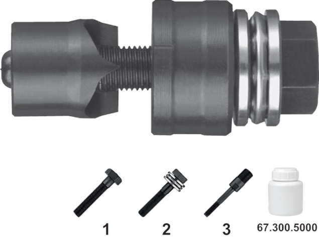 Afbeeldingen van Phantom Gatenpons met 3-voudig splijtstempel, voor hand- en hydraulisch gebruik, incl. bout en lager 67.120