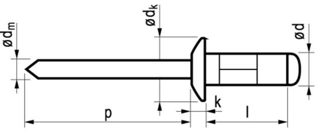 Afbeeldingen van Blindklinknagel PLIA aluminium/staal PLIA/multigrip/bolkop