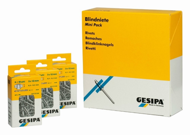 Afbeeldingen van Polygrip multigrip blindklinknagels met grote kop AL/ST kleinverpakking
