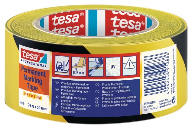 Afbeeldingen van tesa® Vloermarkeringstape Premium 4169