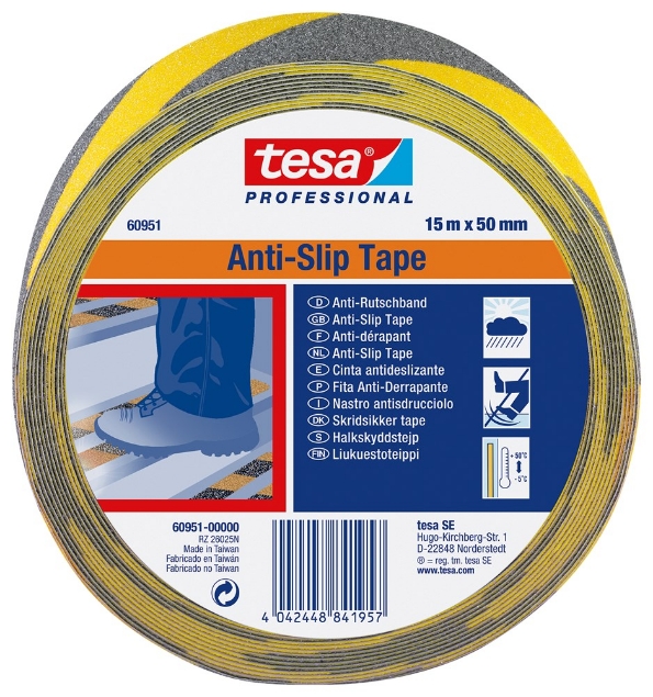 Afbeeldingen van tesa® Anti Slip-tape geel/zwart 60951