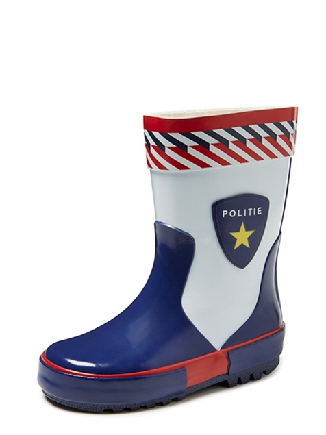 Afbeeldingen van Politie jongenslaars rubber blauw/wit