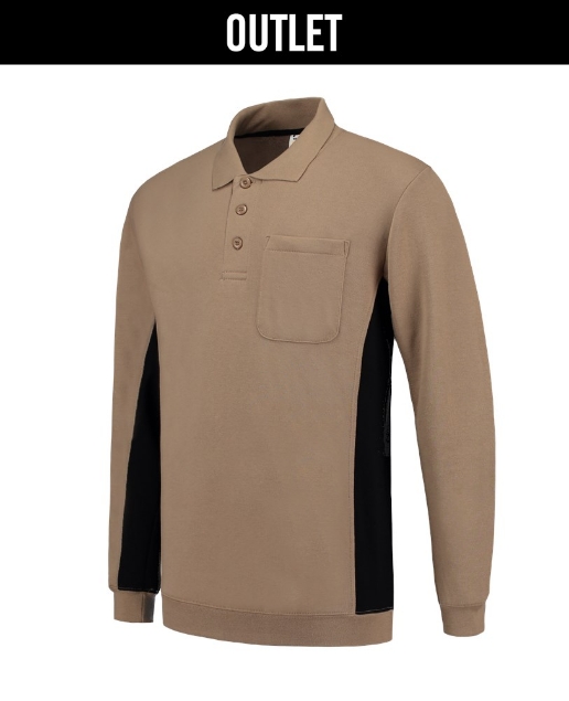 Afbeeldingen van Polosweater Bicolor Borstzak Outlet