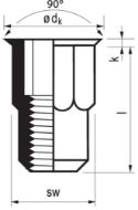 Afbeeldingen van Blindklinkmoer MASTERGRIP RVS Hexatop open type/klein verzonken kop