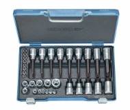 Afbeeldingen van GEDORE Dopsleutelset 1/2" + 1/4" 34-delig 19 TX 20