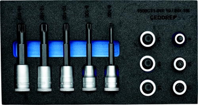 Afbeeldingen van GEDORE Dopsleutel-schroevendraaier-set 1/2" in 1/3 CT module 1500 CT1-INX 19 LK