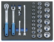 Afbeeldingen van GEDORE Dopsleutel-set 1/2" in 2/4 chekc-tool module 2005 CT2-D 19