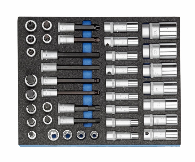 Afbeeldingen van GEDORE Dopsleutel-set 1/2" in 2/4 chekc-tool module 2005 CT2-D 19L