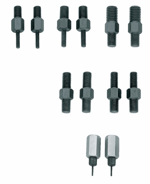 Afbeeldingen van Set draadeind-adapters voor één- en tweegats toepassingen, elk 2 stuks