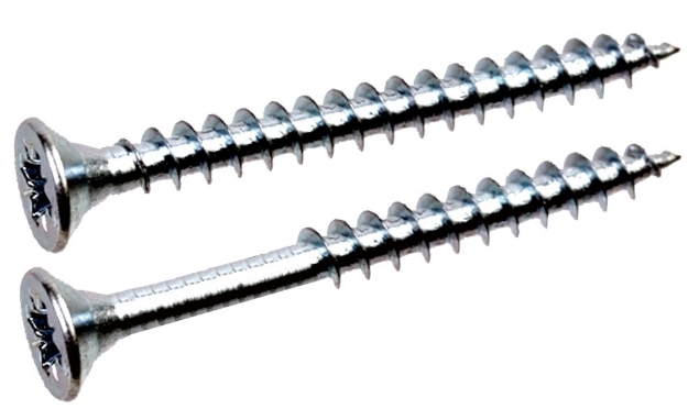 Afbeeldingen van Spaanplaatschroeven platkop Pozidriv (staal gehard verzinkt) NEUTRAAL