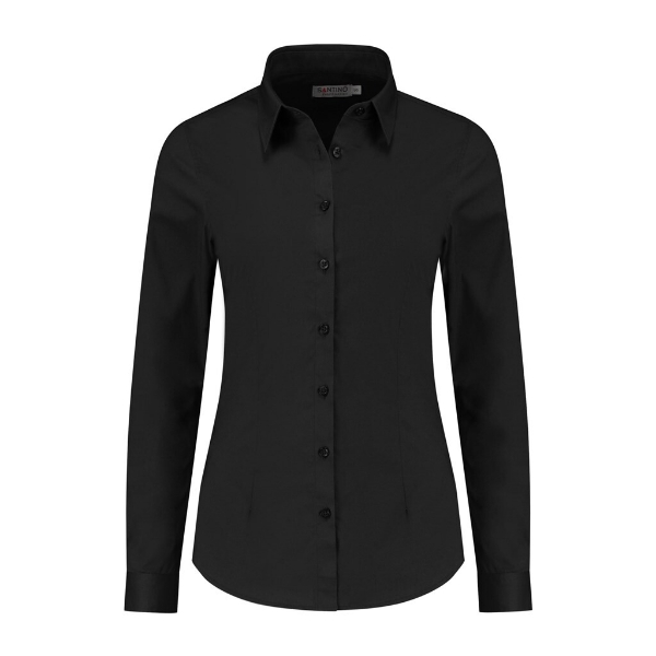 Afbeeldingen van Santino Shirt  Falco Ladies  Black Stretch Ladies Fit