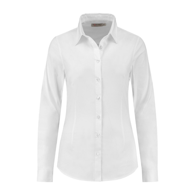 Afbeeldingen van Santino Shirt  Falco Ladies  White Stretch Ladies Fit