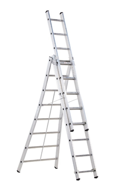 Afbeeldingen van Aluminium ladder - 3-delige reformladder