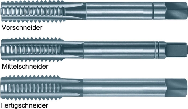 Afbeeldingen van Handtapset HSS, 3-delig, links, metrisch