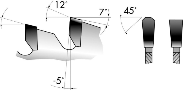Afbeeldingen van Cirkelzaagblad HW trapeziumvormige platte tand negatief