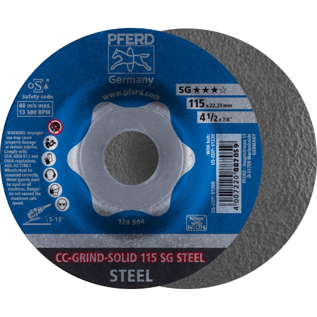 Afbeeldingen van PFERD Afbraamschijf ergonomisch CC-GRIND-SOLID SG-STEEL