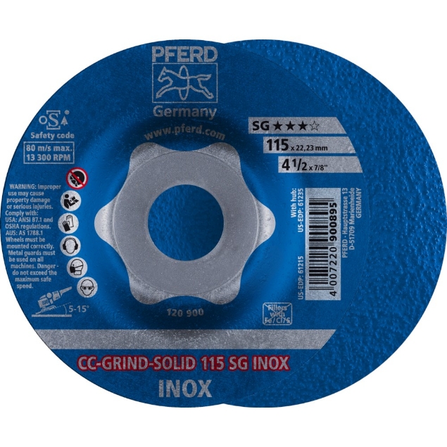 Afbeeldingen van PFERD Afbraamschijf ergonomisch CC-GRIND-SOLID SG-INOX