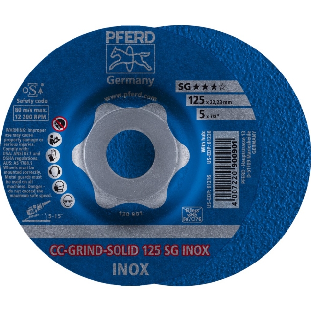 Afbeeldingen van PFERD Afbraamschijf ergonomisch CC-GRIND-SOLID SG-INOX