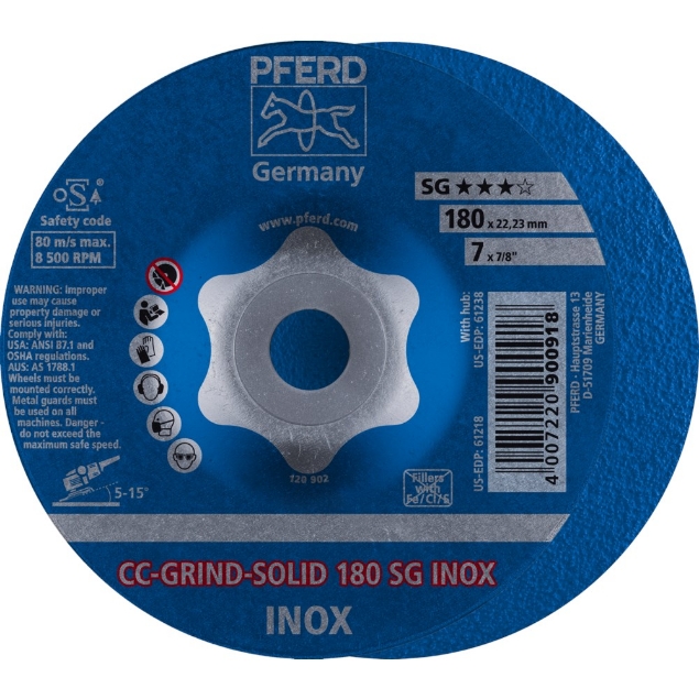 Afbeeldingen van PFERD Afbraamschijf ergonomisch CC-GRIND-SOLID SG-INOX