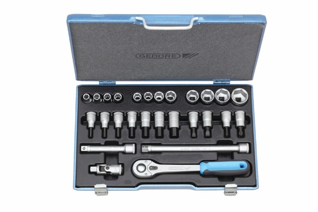Afbeeldingen van GEDORE Dopsleutelset 1/2" 27-delig 19 IMU / D 19 IMU