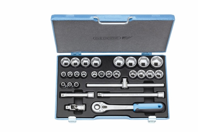 Afbeeldingen van GEDORE Dopsleutelset 1/2" 28-delig 19 VMU / D 19 VMU