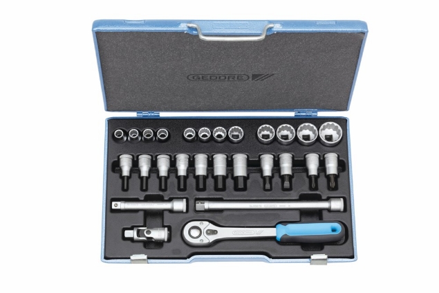 Afbeeldingen van GEDORE Dopsleutelset 1/2" 27-delig 19 IMU / D 19 IMU