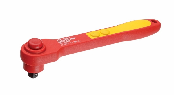 Afbeeldingen van GEDORE VDE-Omschakelbare ratel 1/2" met drukknop-ontkoppeling VDE 1993 U